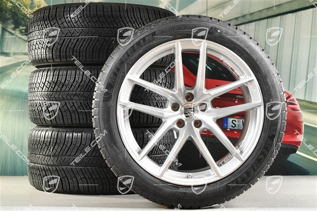 20" "Macan S" koła zimowe, komplet, felgi 9J x 20 ET26 + 10J x 20 ET19, opony zimowe Michelin 265/45 R 20 + 295/40 R 20, z czujnikami ciśnienia RDK