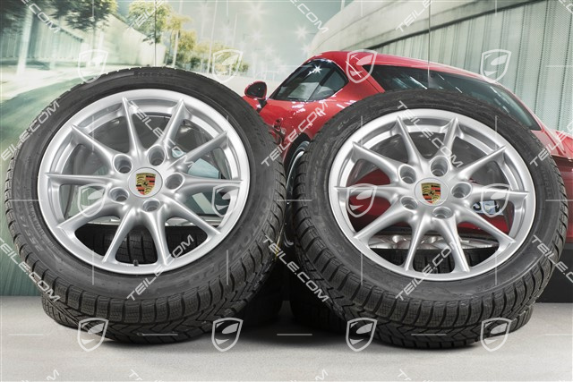 17" Winterräder Satz Carrera II, Felgen 7Jx 17 ET50 + 9J x 17 ET55 + NEUE Winterreifen 205/50 R17 + 255/40 R17