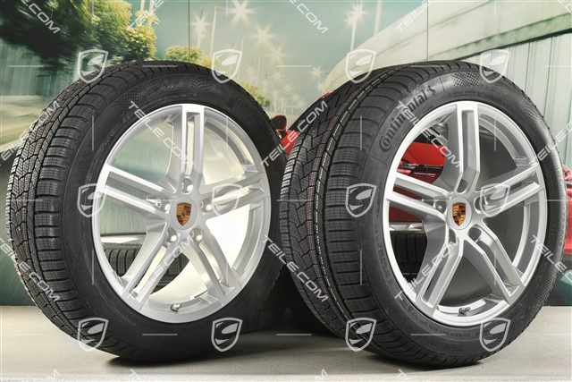 19-inch Panamera Winter wheel set, wheel rims 9J x 19 ET64 + 10,5J x 19 ET62 + Continental Winter Contact TS860 S winter tyres 265/45 R19 + 295/40 R19, silver