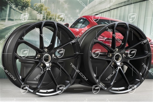 22" GT wheel rim set, 10.5J x 22 ET49 + 11.5J x 22 ET52, satin black semi-matt