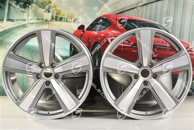 22" Felgensatz Cayenne Exclusive Design Sport, 10J x 22 ET48 +11,5J x 22 ET61, Platinsilber