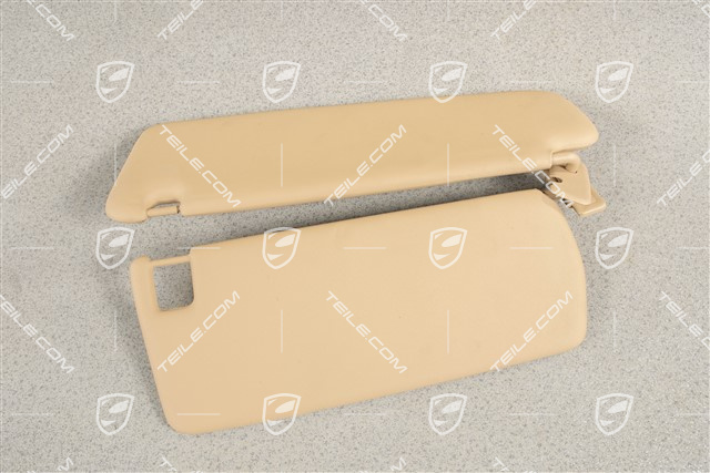 Sonnenblende, Spiegel beleuchtet, Kunstleder, Luxorbeige, R
