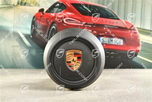 Airbag unit steering wheel, Black band, leatherette, black