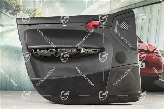 Tapicerka drzwi, Przednia, skóropodobna, czarna, L