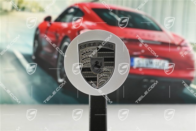 Radzierdeckel, konkav, Wappen in Rhodium, brilliantchrom