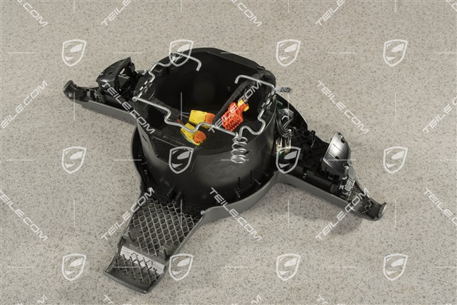 Blende, Multifunktionslenkrad, PDK, Sport Chrono Paket, Vulkangrau/Galvanosilber