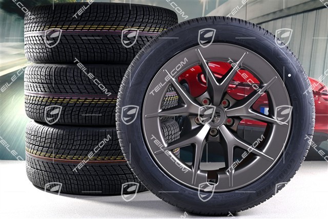 21" Cayenne RS Spyder Design Winterräder Satz, Felgen 9,5J x 21 ET16 + 11J x 21 ET37 + Goodyear UltraGrip Performance 3 SUV Winterreifen 275/45 R21 + 315/40 R21, Turbonit