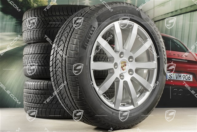 19-inch Cayenne S winter wheel set, rims 8,5J x 19 ET47 + 9,5J x 19 ET54 + Pirelli winter tyres 255/55 R19 + 275/50 R19, with TPMS