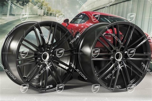 22" komplet felg Turbo IV, 11,5J x 22 ET52 + 10J x 22 ET48, do Coupé, czarny satynowy półmat