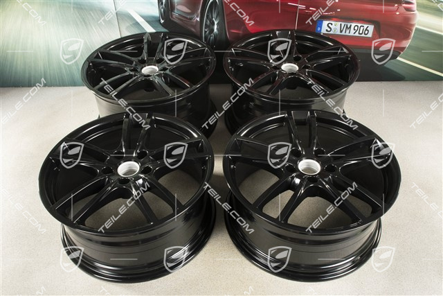 20-inch Cayenne Sport COUPE Design wheel rim set, 10,5J x 20 ET55 + 9J x 20 ET50, black high gloss