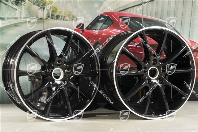 20" komplet felg Cayenne Design, 10,5J x 20 ET64 + 9J x 20 ET50, Exclusiv, czarne ramiona