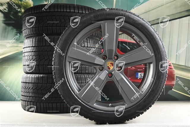 22" Winterräder Cayenne Exclusive Design Sport, Felgen 10J x 22 ET48 +11,5J x 22 ET61 + Continental Winterreifen 285/40 R22 + 315/35 R22, in Vesuvgrau