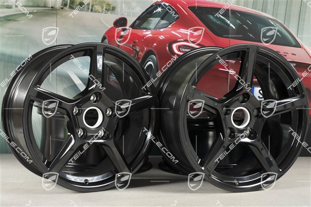 18" Felgensatz Boxster IV, 8J x 18 ET57 + 9,5J x 18 ET49, schwarz hochglanz