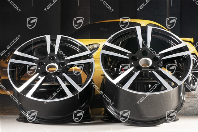 19" Felgensatz Turbo II, 8,5J x 19 ET56 + 11J x 19 ET51, für Turbo / Turbo S / GTS, schwarz hochglanz