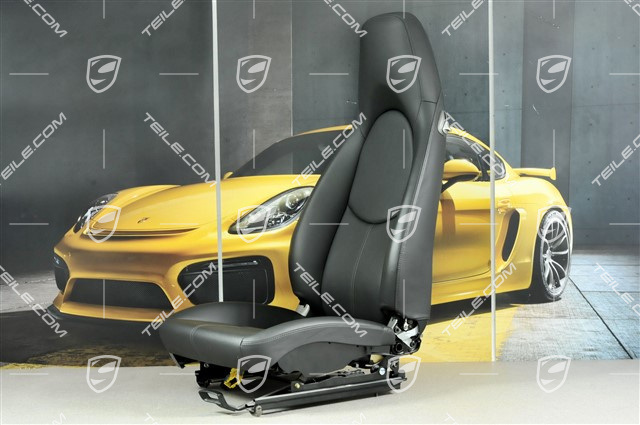 Seat, manual adjustable, leather, black, R