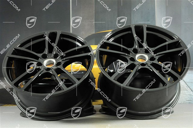 21" Felgensatz Cayenne Turbo, 11J x 21 ET58 + 9,5J x 21 ET46, schwarz hochglanz