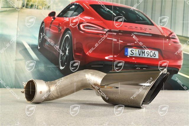 Exhaust system tailpipe, 4-pipe look, black, outer, R