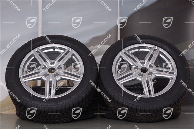 19-inch Cayenne Design II winter wheel set, 4 wheels 8,5 J x 19 ET 59 + 4 winter tires Dunlop 265/50 R 19 110V XL M+S, without TPMS