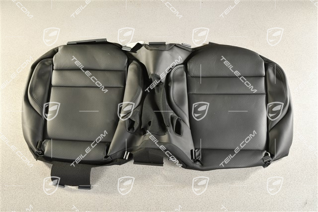 Sitzbezug / Bezug, Sitzkissen, Hinten, Leder Schwarz