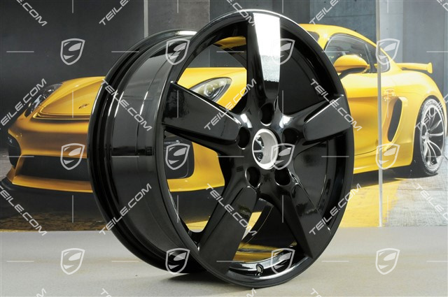 19" Cayman S Felgensatz, 8J x 19 x ET 57 + 9,5J x 19 x ET 45, schwarz hochglanz