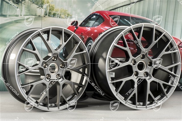 20+21" RS Spyder Felgensatz, 8,5J x20 ET50 + 11,5J x 21 ET79, Platinum Seidenmatt