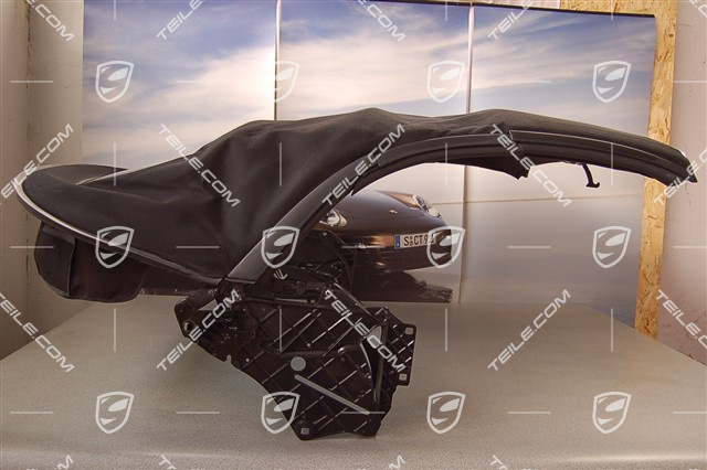 Cabriodach komplett, Glasscheibe, schwarz