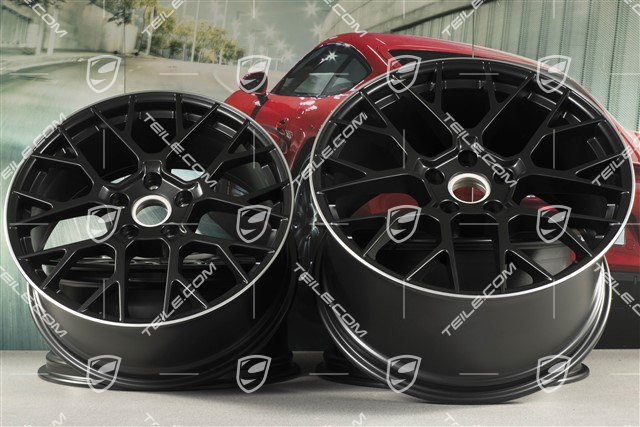 20+21" Komplet felg RS Spyder, felgi: przednie 8,5J x 20 ET53 + tylne 11,5J x 21 ET67, czarny satynowy półmat
