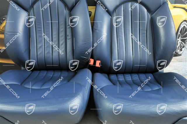 3200GT Fotele, regulowane elektrycznie, skóra, Granatowe, komplet (L+R)
