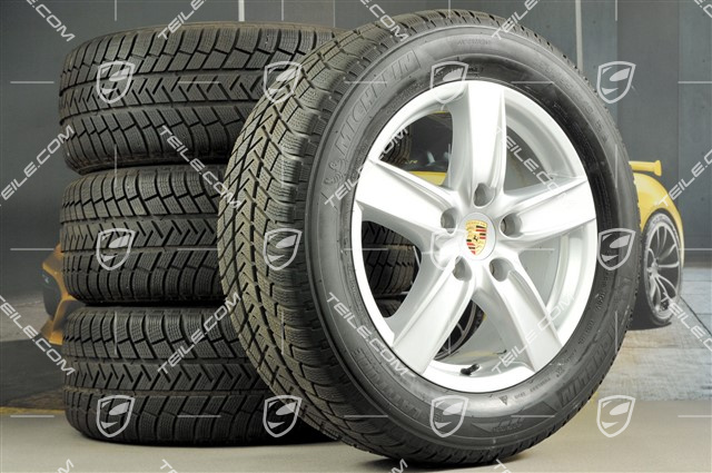 18-inch Cayenne S III winter wheel set, wheels 8 J x 18 ET 53 + NEW winter tyres Michelin 255/55 R 18 109V XL M+S, without TPMS