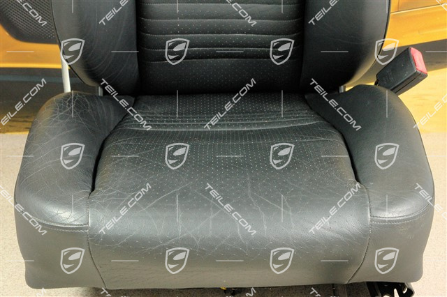 Seat, manual adjustable, heating, leather, Black, damaged, R