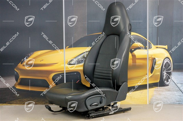 Fotel, regulowane manualnie, skóra, Czarny, uszkodzony, L