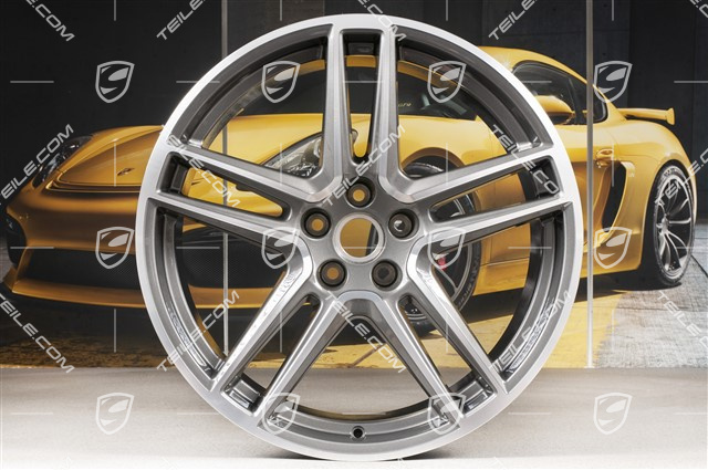 20" Komplet felg "Macan Turbo", 9J x 20 ET26 + 10J x 20 ET19, BORBET, Titanium