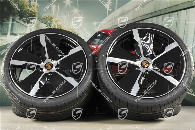 21" Exclusive Design summer wheel set, rims 9,5J x 21 ET60 + 11,5J x 21 ET66 + Goodyear summer tyres 265/35 R21 + 305/30 R21, black