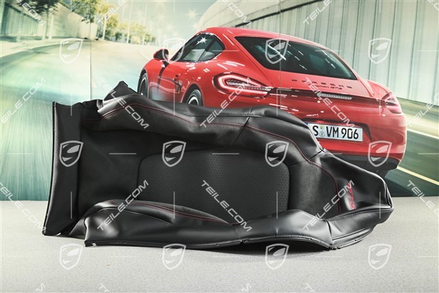 Front seat, Backrest cover, sport seat, Leather / Alcantara, Black, GTS , R