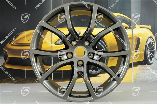 21" Komplet felg Cayenne ExclusiveDesign, 11J x 21 ET58 + 9,5J x 21 ET46, Platinum półmat satyna