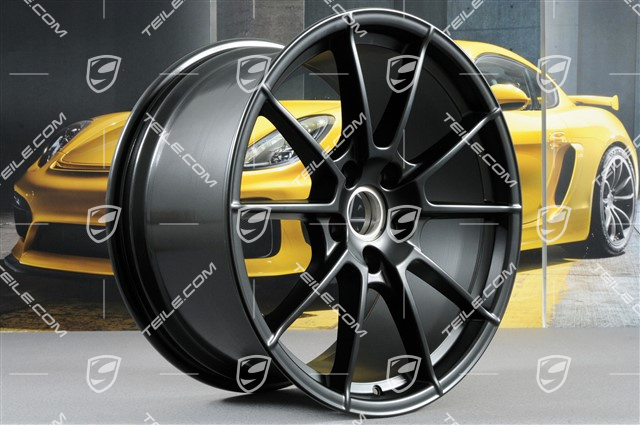 20" Felgensatz "Boxster Spyder", Felgen 8,5J x 20 ET57 + 10,5J x 20 ET47, schwarz seidenmatt