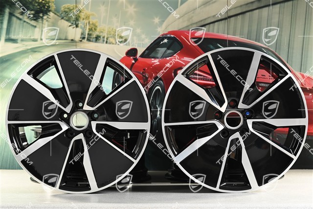 21-inch Macan Turbo wheel rim set, 8,5J x 21 ET27 + 10,5J x 21 ET47, black high gloss