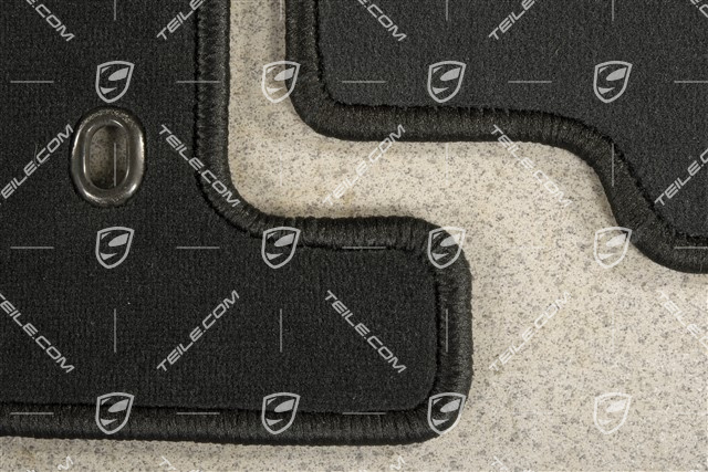 Fußmatten / Fussmattensatz, Velours, 4-Teilig, Schwarz