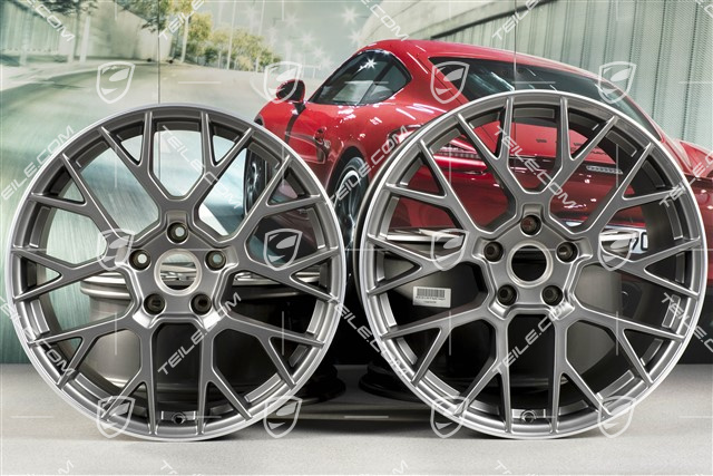 20+21" Komplet felg RS Spyder, felgi: przednie 8,5J x 20 ET50 + tylne 11,5J x 21 ET67, platinum satynowy półmat