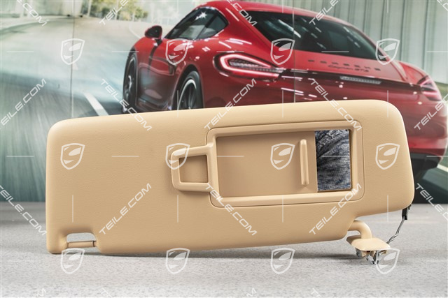 Sonnenblende, mit Spiegel und Leuchte, Luxorbeige, L