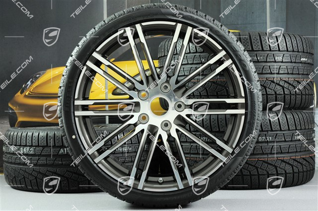 20" koła zimowe "Turbo", komplet, felgi 8,5J x 20 ET51 + 11J x 20 ET56 + opony zimowe Pirelli 245/35 R20 + 295/30 R20, z czujnikami ciśnienia