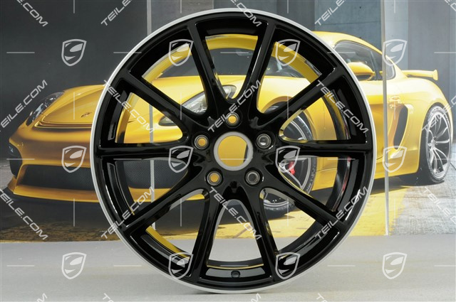 20-inch Cayenne Design wheel rim set, 10,5J x 20 ET64 + 9J x 20 ET50, Exclusiv, wheel star in black
