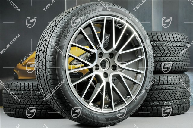 21" Cayenne COUPÉ RS Spyder Winterräder Satz, Felgen 9,5J x 21 ET46 + 11,0J x 21 ET49 + Pirelli Winterreifen 275/40 R21 + 305/35 R21, mit RDK-Sensoren