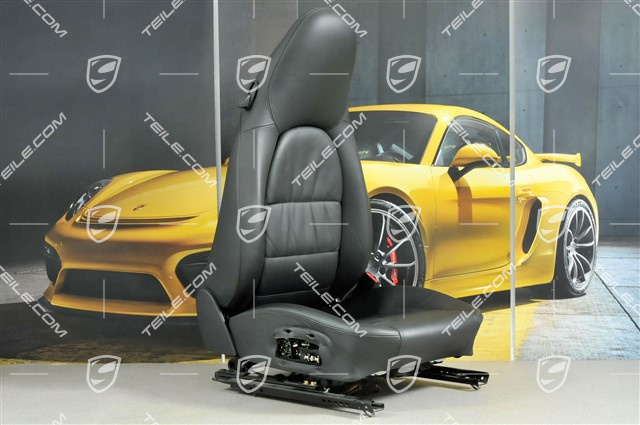 Seat, el adjustable, Lumbar, leather, Black, Draped, damage, R