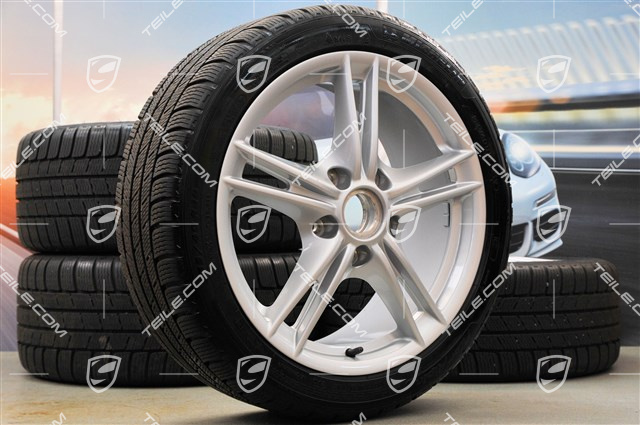 18" Boxster S II Winterräder Satz (Felgen mit Reifen), Felgen vorne 8J x 18 ET57 + hinten 9J x 18 ET43 + Michelin Reifen 235/40 ZR18 + 255/40 ZR18