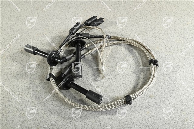 Set of ignition cables / spark plug wire set, Stainless steel braided, R