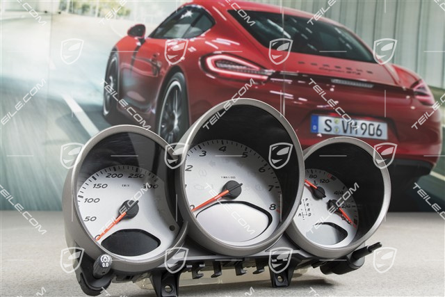 Instrument cluster complete, volcano grey, Boxster S / Cayman S, PDK Transmission