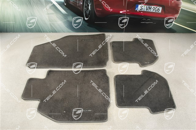 Komplet dywaników podłogowych, czarny