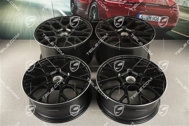 20+21-inch wheel rim set RS Spyder, rims: front 8,5J x 20 ET50 + rear 11,J x 21 ET67, black satin matt