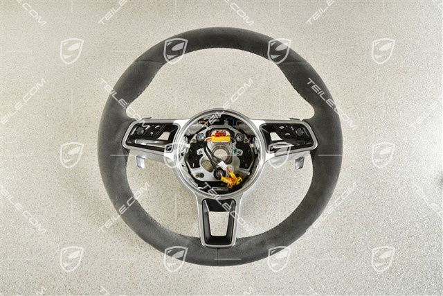 Multifunction steering wheel, Alcantara, Black